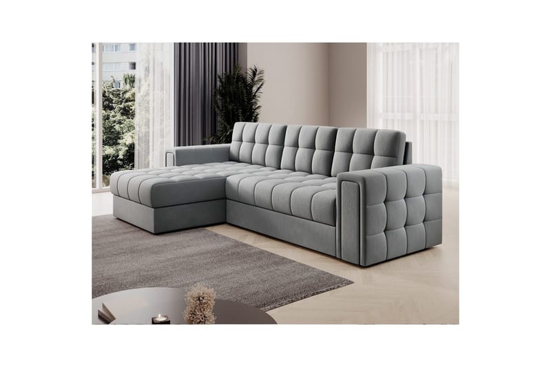 Hjørnesofa Eltap Blenvi 260x150x82 cm - Sola 04, Grå - Møbler - Sofaer - Sovesofaer - Sovesofa divan