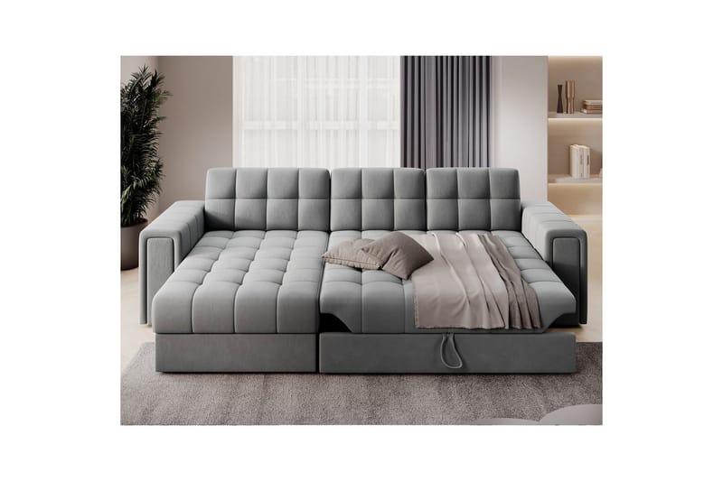 Hjørnesofa Eltap Blenvi 260x150x82 cm - Sola 04, Grå - Møbler - Sofaer - Sovesofaer - Sovesofa divan