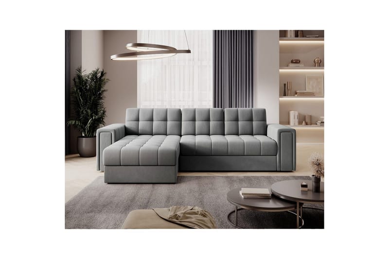 Hjørnesofa Eltap Blenvi 260x150x82 cm - Sola 04, Grå - Møbler - Sofaer - Sovesofaer - Sovesofa divan