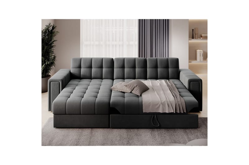 Hjørnesofa Eltap Blenvi 260x150x82 cm - Sola 06, Mørk Grå - Møbler - Sofaer - Sovesofaer - Sovesofa divan