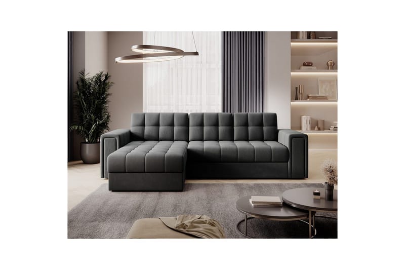 Hjørnesofa Eltap Blenvi 260x150x82 cm - Sola 06, Mørk Grå - Møbler - Sofaer - Sovesofaer - Sovesofa divan