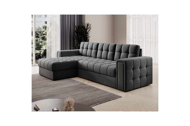 Hjørnesofa Eltap Blenvi 260x150x82 cm - Sola 06, Mørk Grå - Møbler - Sofaer - Sovesofaer - Sovesofa divan