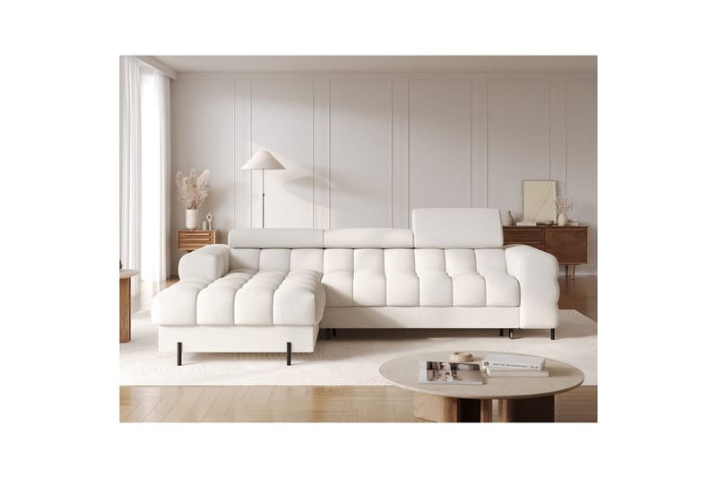 Hjørnesofa Eltap Felro 285x181x93 cm - Amore 01, Hvit, Venstre - Møbler - Sofaer - Sovesofaer - Sovesofa divan