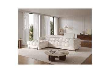 Hjørnesofa Eltap Felro 285x181x93 cm - Amore 01, Hvit, Venstre - Møbler - Sofaer - Sovesofaer - Sovesofa divan