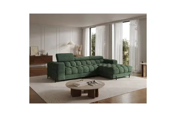 Hjørnesofa Eltap Felro 285x181x93 cm - Amore 35, Grønn, Høyre - Møbler - Sofaer - Sovesofaer - Sovesofa divan