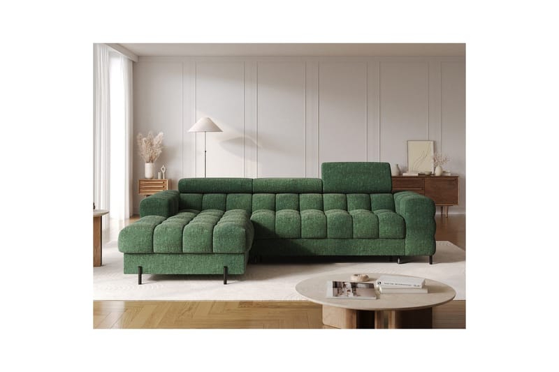 Hjørnesofa Eltap Felro 285x181x93 cm - Amore 35, Grønn, Venstre - Møbler - Sofaer - Sovesofaer - Sovesofa divan