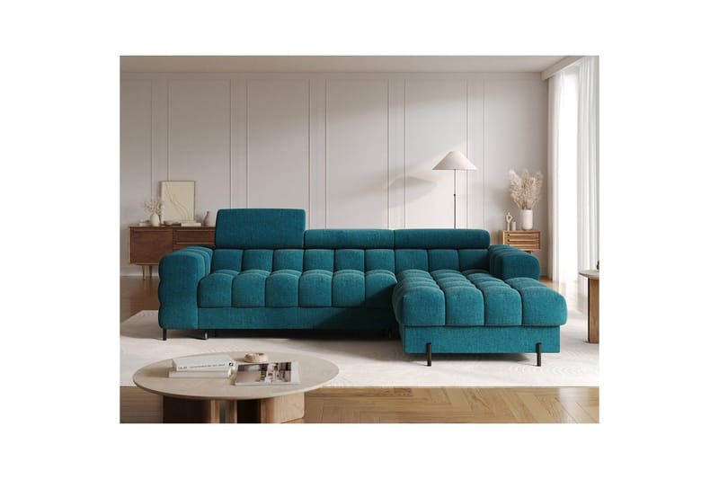 Hjørnesofa Eltap Felro 285x181x93 cm - Amore 40, Blå, Høyre - Møbler - Sofaer - Sovesofaer - Sovesofa divan