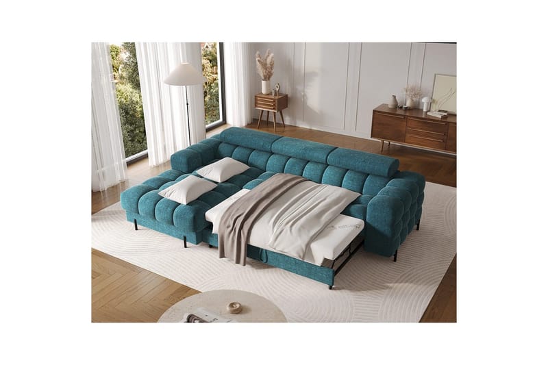 Hjørnesofa Eltap Felro 285x181x93 cm - Amore 40, Blå, Venstre - Møbler - Sofaer - Sovesofaer - Sovesofa divan