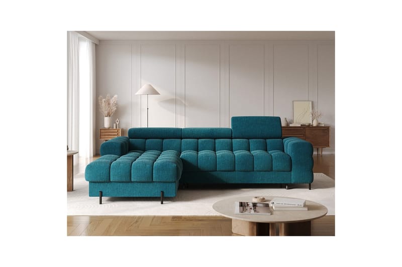 Hjørnesofa Eltap Felro 285x181x93 cm - Amore 40, Blå, Venstre - Møbler - Sofaer - Sovesofaer - Sovesofa divan
