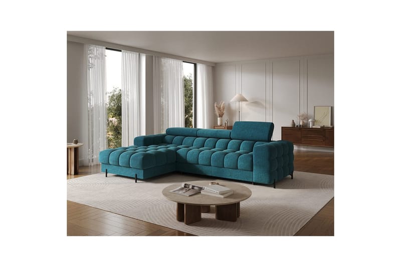 Hjørnesofa Eltap Felro 285x181x93 cm - Amore 40, Blå, Venstre - Møbler - Sofaer - Sovesofaer - Sovesofa divan