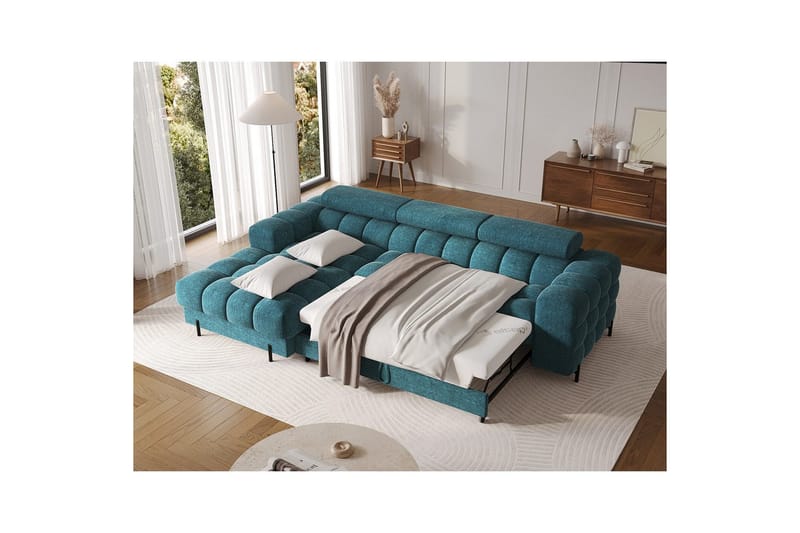 Hjørnesofa Eltap Felro 285x181x93 cm - Amore 40, Blå, Venstre - Møbler - Sofaer - Sovesofaer - Sovesofa divan