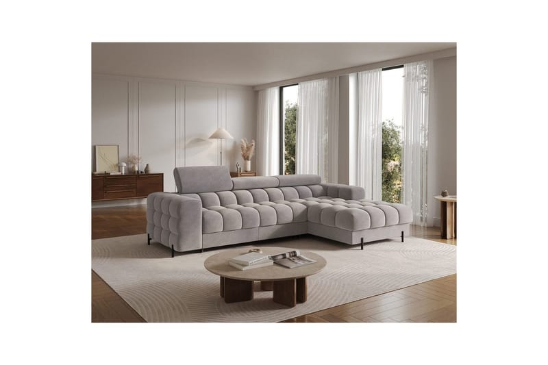 Hjørnesofa Eltap Felro 285x181x93 cm - Aura 04, Grå, Høyre - Møbler - Sofaer - Sovesofaer - Sovesofa divan