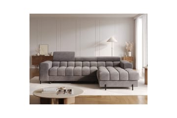 Hjørnesofa Eltap Felro 285x181x93 cm - Aura 04, Grå, Høyre - Møbler - Sofaer - Sovesofaer - Sovesofa divan