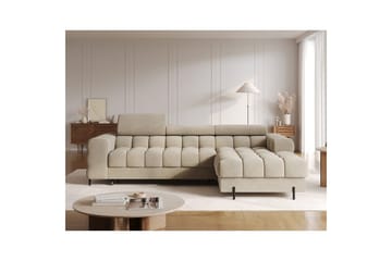 Hjørnesofa Eltap Felro 285x181x93 cm - Aura 18, Beige, Høyre - Møbler - Sofaer - Sovesofaer - Sovesofa divan