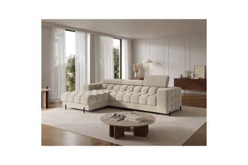 Hjørnesofa Eltap Felro 285x181x93 cm - Aura 18, Beige, Venstre - Møbler - Sofaer - Sovesofaer - Sovesofa divan