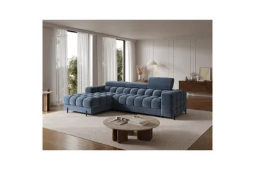 Hjørnesofa Eltap Felro 285x181x93 cm - Aura 40, Blå, Venstre - Møbler - Sofaer - Sovesofaer - Sovesofa divan