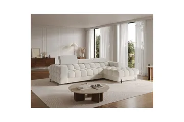 Hjørnesofa Eltap Felro 285x181x93 cm - Royal 01, Hvit, Høyre - Møbler - Sofaer - Sovesofaer - Sovesofa divan