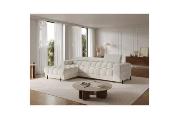 Hjørnesofa Eltap Felro 285x181x93 cm - Royal 01, Hvit, Venstre - Møbler - Sofaer - Sovesofaer - Sovesofa divan