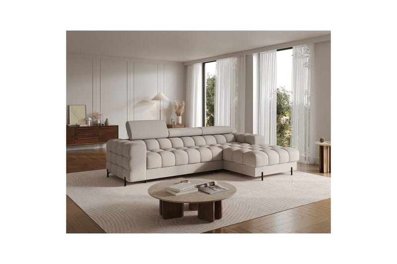 Hjørnesofa Eltap Felro 285x181x93 cm - Royal 18, Beige, Høyre - Møbler - Sofaer - Sovesofaer - Sovesofa divan