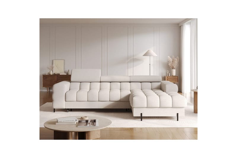 Hjørnesofa Eltap Felro 285x181x93 cm - Royal 18, Beige, Høyre - Møbler - Sofaer - Sovesofaer - Sovesofa divan