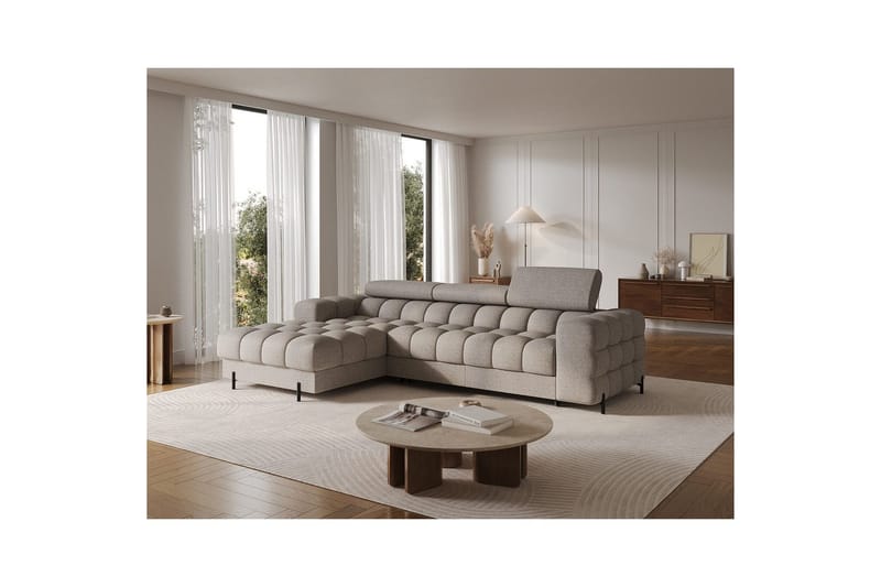 Hjørnesofa Eltap Felro 285x181x93 cm - Royal 20, Beige, Venstre - Møbler - Sofaer - Sovesofaer - Sovesofa divan