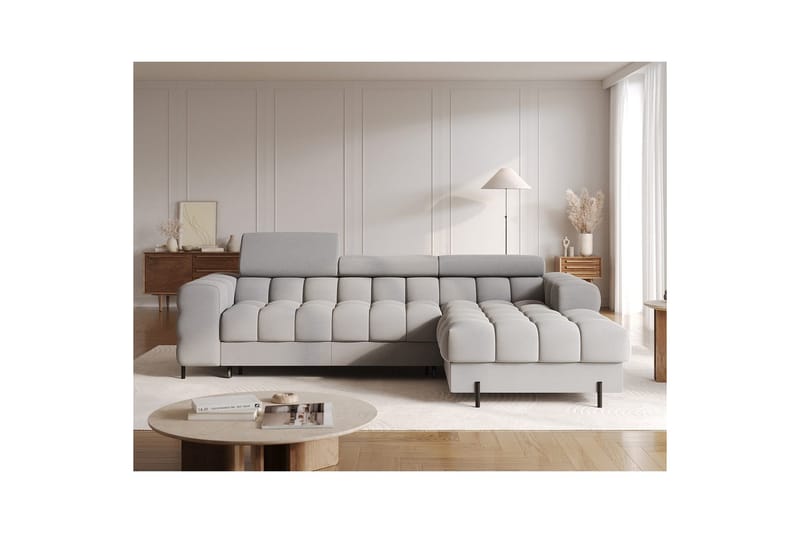 Hjørnesofa Eltap Felro 285x181x93 cm - Sola 04, Grå, Høyre - Møbler - Sofaer - Sovesofaer - Sovesofa divan
