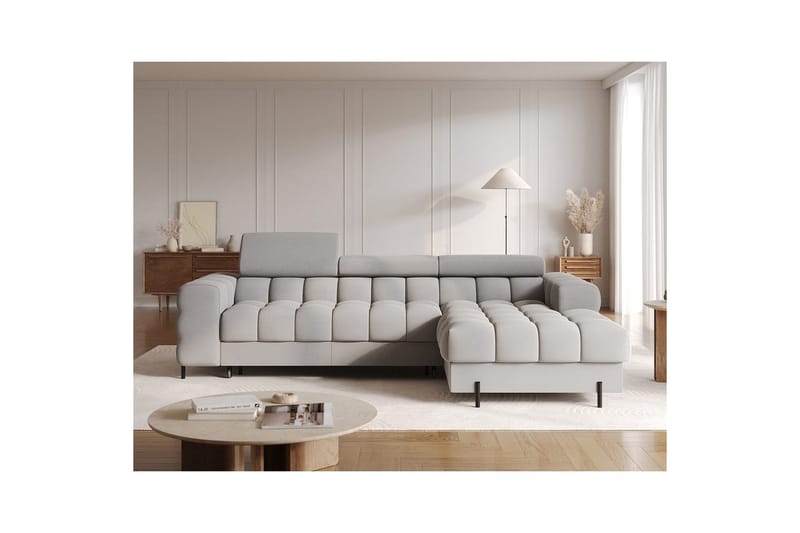 Hjørnesofa Eltap Felro 285x181x93 cm - Sola 04, Grå, Høyre - Møbler - Sofaer - Sovesofaer - Sovesofa divan