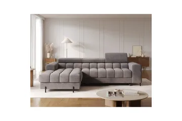 Hjørnesofa Eltap Felro 285x181x93 cm - Sola 04, Grå, Venstre - Møbler - Sofaer - Sovesofaer - Sovesofa divan