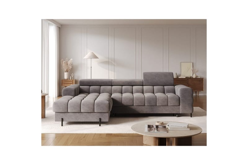 Hjørnesofa Eltap Felro 285x181x93 cm - Sola 04, Grå, Venstre - Møbler - Sofaer - Sovesofaer - Sovesofa divan