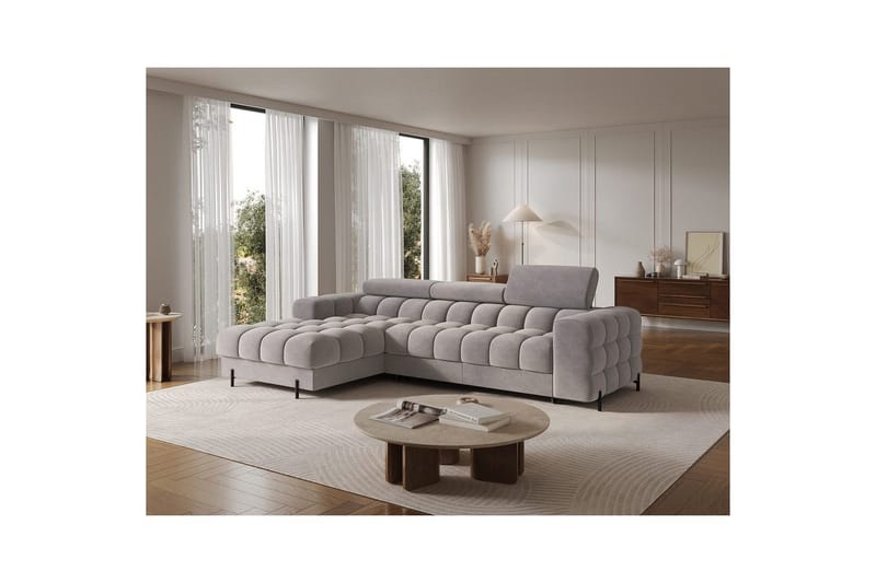 Hjørnesofa Eltap Felro 285x181x93 cm - Sola 04, Grå, Venstre - Møbler - Sofaer - Sovesofaer - Sovesofa divan