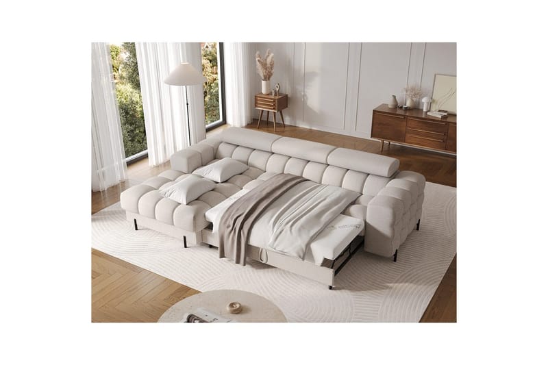 Hjørnesofa Eltap Felro 285x181x93 cm - Sola 18, Beige, Venstre - Møbler - Sofaer - Sovesofaer - Sovesofa divan