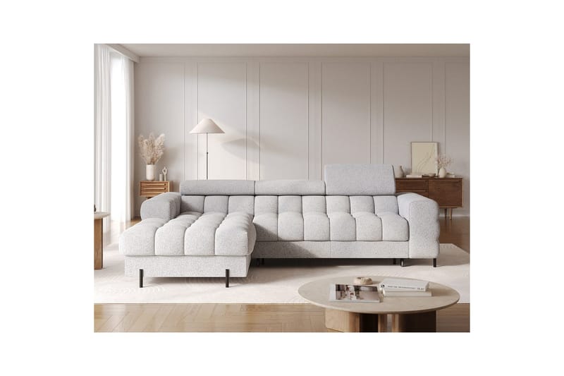 Hjørnesofa Eltap Felro 285x181x93 cm - Pellerito 03, Grå, Venstre - Møbler - Sofaer - Sovesofaer - Sovesofa divan