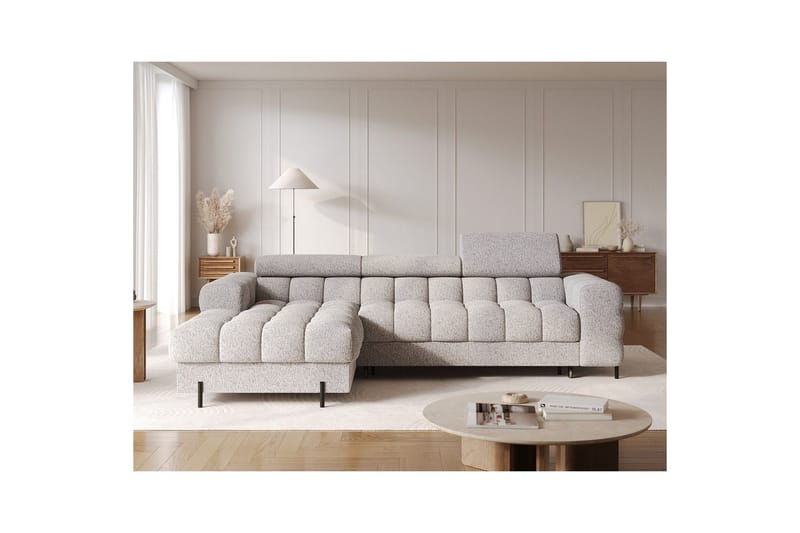 Hjørnesofa Eltap Felro 285x181x93 cm - Pellerito 20, Grå, Venstre - Møbler - Sofaer - Sovesofaer - Sovesofa divan