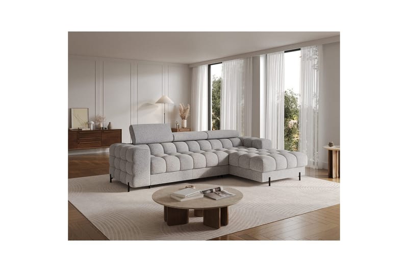 Hjørnesofa Eltap Felro 285x181x93 cm - Pellerito 03, Grå, Høyre - Møbler - Sofaer - Sovesofaer - Sovesofa divan