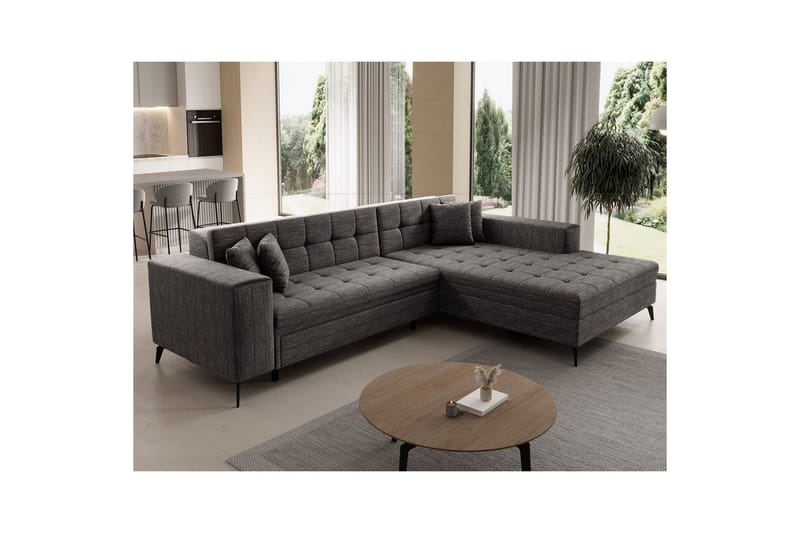 Hjørnesofa Eltap Solange 292x196x84 cm - Berlin 01, Grå, Høyre - Møbler - Sofaer - Sovesofaer - Sovesofa divan