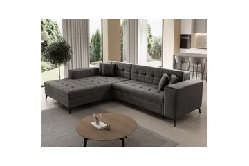 Hjørnesofa Eltap Solange 292x196x84 cm - Berlin 01, Grå, Venstre - Møbler - Sofaer - Sovesofaer - Sovesofa divan