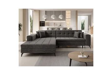 Hjørnesofa Eltap Solange 292x196x84 cm - Berlin 01, Grå, Venstre - Møbler - Sofaer - Sovesofaer - Sovesofa divan