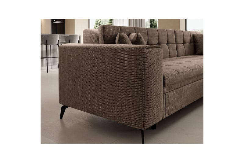 Hjørnesofa Eltap Solange 292x196x84 cm - Berlin 03, Beige, Høyre - Møbler - Sofaer - Sovesofaer - Sovesofa divan