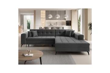 Hjørnesofa Eltap Solange 292x196x84 cm - Inari 96, Mørk grå, Høyre - Møbler - Sofaer - Sovesofaer - Sovesofa divan