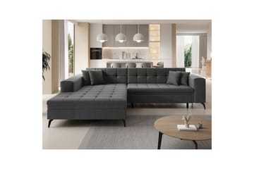 Hjørnesofa Eltap Solange 292x196x84 cm - Inari 96, Mørk grå, Venstre - Møbler - Sofaer - Sovesofaer - Sovesofa divan