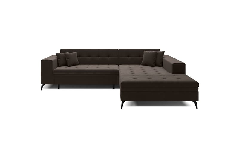 Hjørnesofa Eltap Solange 292x196x84 cm - Mat Velvet 29, Mørk brun, Høyre - Møbler - Sofaer - Sovesofaer - Sovesofa divan