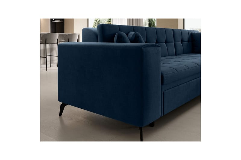 Hjørnesofa Eltap Solange 292x196x84 cm - Monolith 77, Mørk Blå, Høyre - Møbler - Sofaer - Sovesofaer - Sovesofa divan