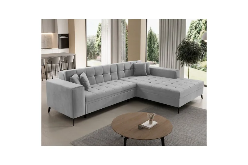 Hjørnesofa Eltap Solange 292x196x84 cm - Monolith 84, Grå, Høyre - Møbler - Sofaer - Sovesofaer - Sovesofa divan