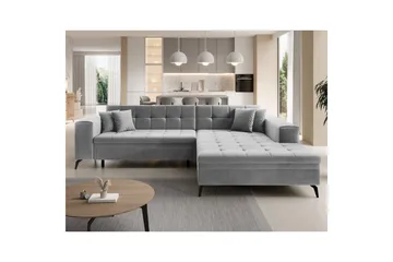 Hjørnesofa Eltap Solange 292x196x84 cm - Monolith 84, Grå, Høyre - Møbler - Sofaer - Sovesofaer - Sovesofa divan