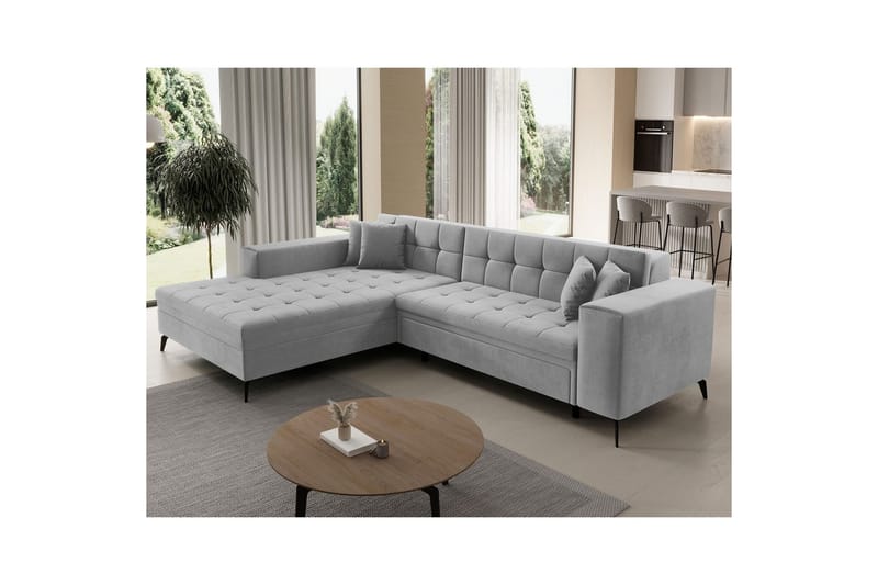 Hjørnesofa Eltap Solange 292x196x84 cm - Monolith 84, Grå, Venstre - Møbler - Sofaer - Sovesofaer - Sovesofa divan