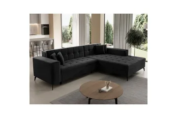 Hjørnesofa Eltap Solange 292x196x84 cm - Monolith 97, Mørk Grå, Høyre - Møbler - Sofaer - Sovesofaer - Sovesofa divan