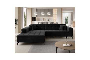 Hjørnesofa Eltap Solange 292x196x84 cm - Monolith 97, Mørk Grå, Venstre - Møbler - Sofaer - Sovesofaer - Sovesofa divan