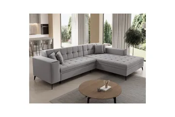 Hjørnesofa Eltap Solange 292x196x84 cm - Omega 02, Grå, Høyre - Møbler - Sofaer - Sovesofaer - Sovesofa divan