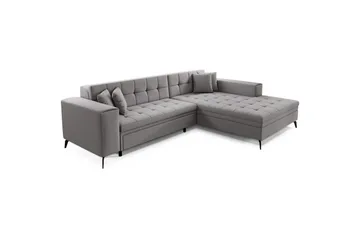 Hjørnesofa Eltap Solange 292x196x84 cm - Omega 02, Grå, Høyre - Møbler - Sofaer - Sovesofaer - Sovesofa divan