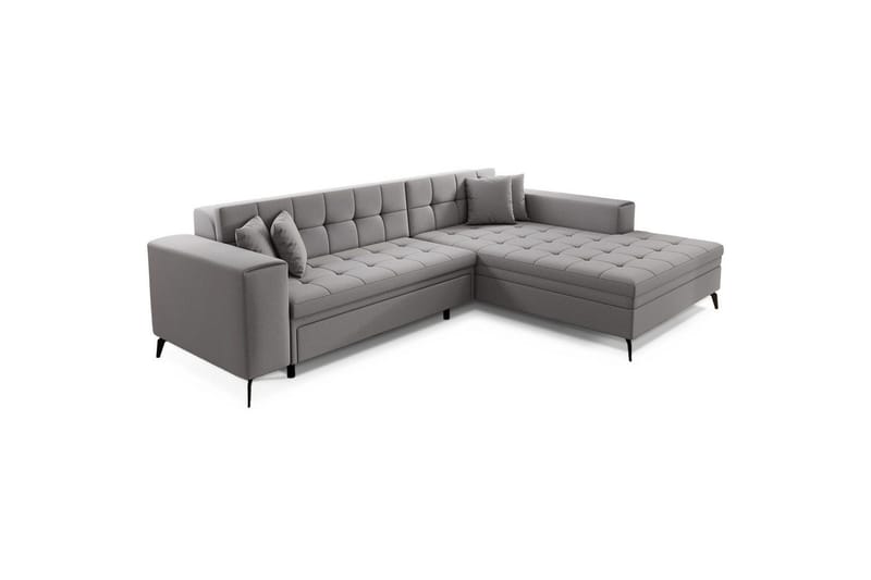 Hjørnesofa Eltap Solange 292x196x84 cm - Omega 02, Grå, Høyre - Møbler - Sofaer - Sovesofaer - Sovesofa divan